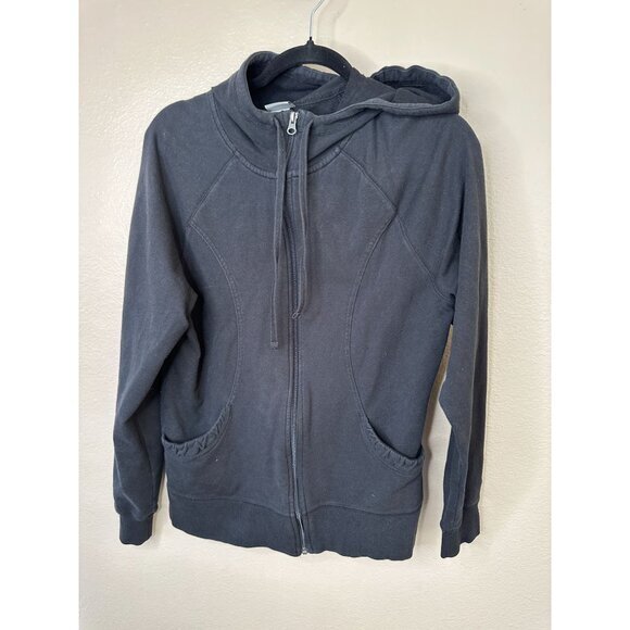 Champion Womens Black Jacket Large‎ zip up hooded pockets cotton lightweight - Picture 2 of 6